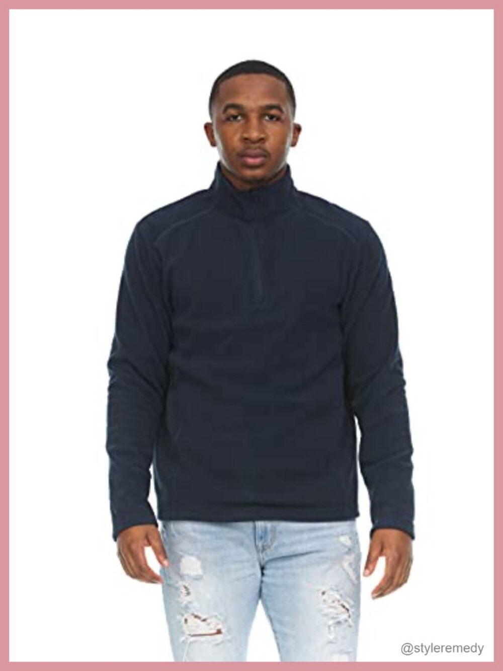 Mens Quarter Zip Polar Fleece Pullover Sweatshirt Performance Activewear